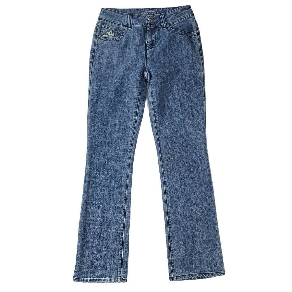 Baccini Embroidered Pockets Boot Cut Jeans - Picture 3 of 5